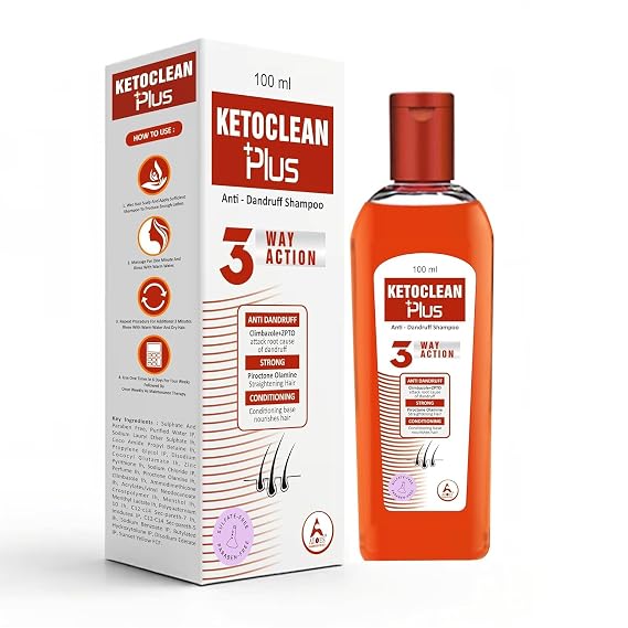 ALLOS PHARMACEUTICALS Anti-Dandruff Ketoclean Plus Shampoo | Encriched with Climbazole and Zinc Pyrithione (Zpto) | Deep Nourishment for Hair | Visible Results In 6 Weeks,100 Ml