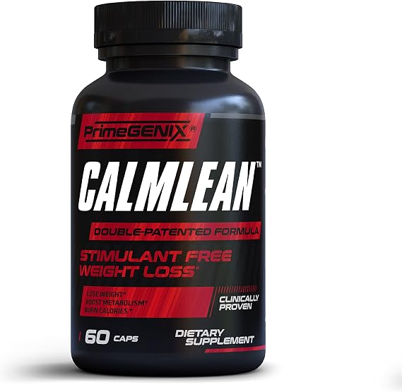 PrimeGENIX CalmLean Stimulant-Free Fat Burner | Weight Loss Supplement for Men | Appetite Suppressant, Metabolism Booster | Thermogenic Nutrients | Non-Stimulant Fat Loss Formula