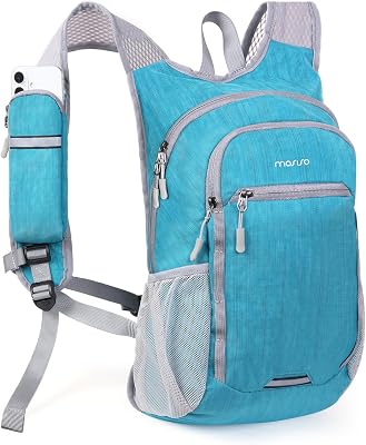 MOSISO 15L Small Hiking Backpack, Foldable Travel Daypack Lightweight Packable Back Pack for Women Men Travel Camping Outdoor, Teal Blue