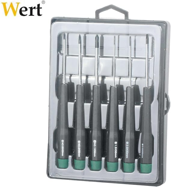 Wert W 2262, Electronics Screwdriver Set, Grey/Black/Green, (6 Pieces)