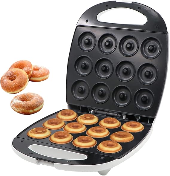 Donut Maker Machine for Breakfast Snacks Desserts, Makes 12 Doughnuts Non-Stick Donut Maker, 1300W Commerial Electric Doughnut Baker Machine for Home Bakery Mall Dessert Shop