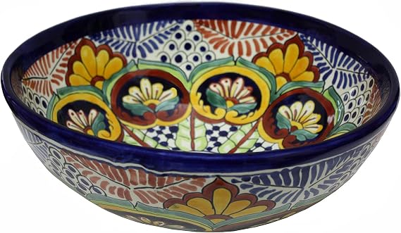 Greca C Round Ceramic Talavera Vessel Sink