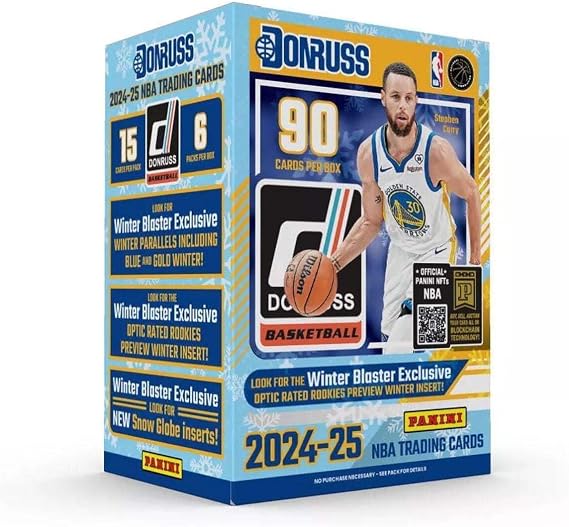 2024-25 Panini NBA Donruss Basketball Trading Card Blaster Box (Winter Blaster Exclusive Optic Rated Rookies Preview Winter Inserts)