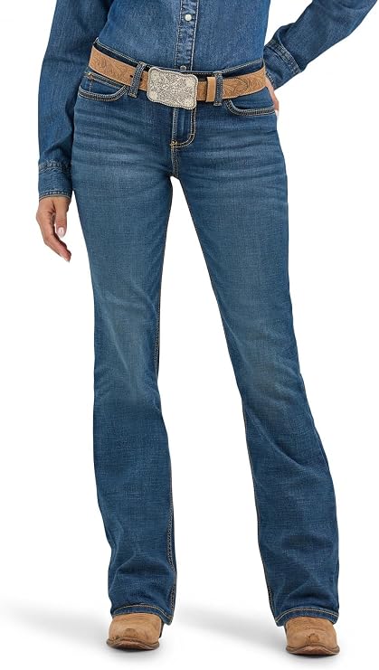 Wrangler Women's Retro Mae Mid Rise Stretch Boot Cut Jean