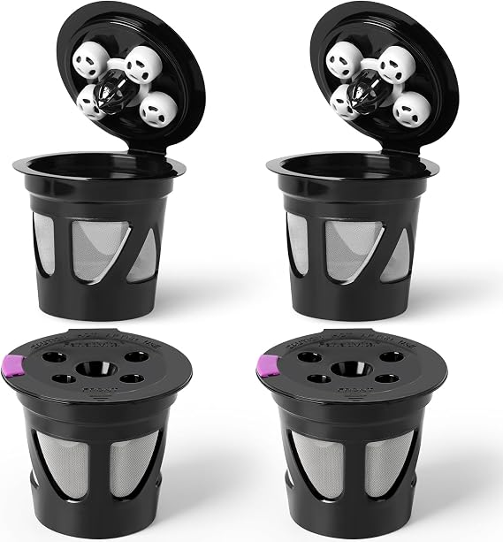Reusable K Cups for Keurig with 5 Holes, MultiStream Technology, 4 Pack