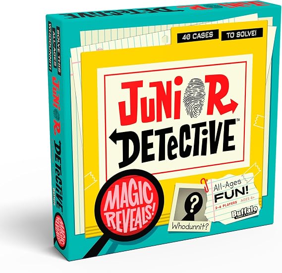 Buffalo Games Junior Detective Board Games for Kids 6-8, Family Board Games