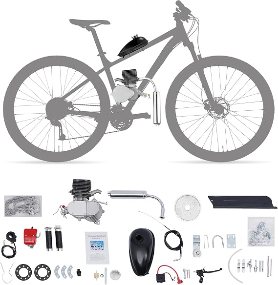 Bike Engine Kit, 2-Stroke Full 110cc Bicycle Motorbike Engines Set, Air Cooling Single-cylinder Gasoline-Powered Motorcycle For 26" /28" bikes