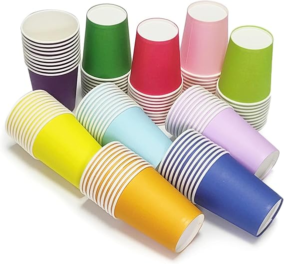 100 Pack Paper Cups 9 Ounce, Heavy Duty Disposable Cups, Party Cups Hot/Cold Beverage Drinking Cup for Water Juice or Tea, Office Party Home Travel