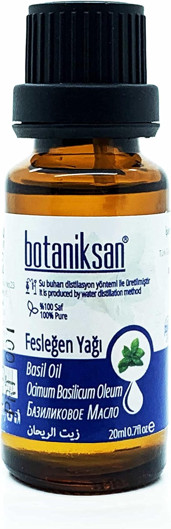 Botaniksan Fesleğen Yağı 20ML Distilasyon, Saf, Doğal, Katkısız