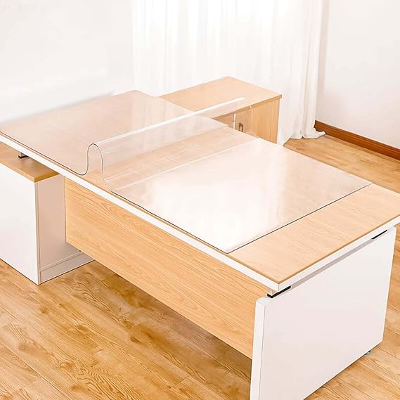 Waterproof Desktop Protector, 1.5mm Rectangular Table Top Protector, Clear Plastic Dining Table Protector, Oil-Proof, for Desktop, Coffee & Dining Room Table (160x280cm/63x110in)