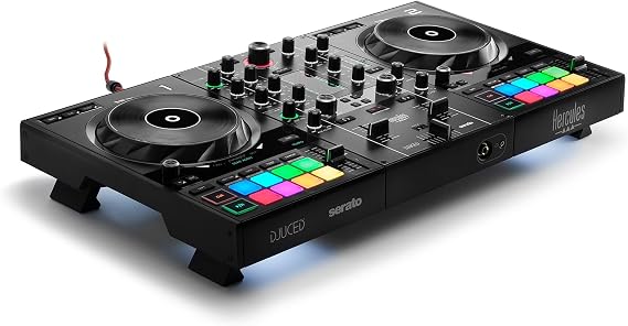 Hercules DJControl Inpulse 500 - Professional 2-Deck USB DJ Controller for Serato DJ & DJUCED - Built-in Audio Interface, Metal Plate, Fold-out Feet & Beatmatch Guide | 2-deck DJ controller for Serato & DJUCED featuring fold-out feet, metal backing plate, Beatmatch Guide & built-in audio
