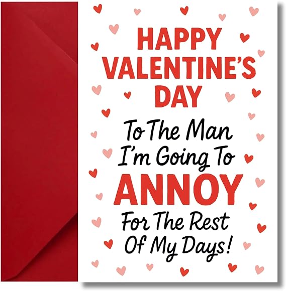 LimaLima Funny Valentine's Card For Him Men I'm Going To Annoy Design For Boyfriend & Husband