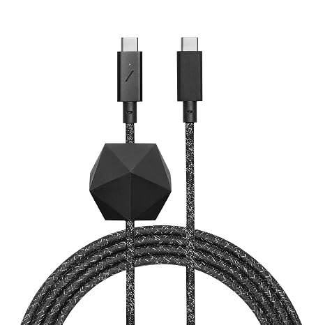 Native Union Type-C Desk Cable USB-C to USB-C 8ft Ultra-Strong Non-Slip Charging Cable with Anchor Weight Compatible with iPhone Air, 17, 17e, MacBooks M5, Surface Go 4, iPad Pro & Air (Cosmos)