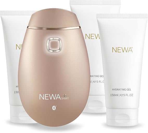 NEWA RF Wrinkle Reduction Device (Wireless with 3 Gel), Home Use Tightening Device for Wrinkle Removal,Skin Tightening,Light Spots-Professional Skin Care Facial Device (Gold Cordless)