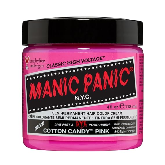 Manic Panic Semi Permanent Cotton Candy Pink Hair Dye, 4 oz