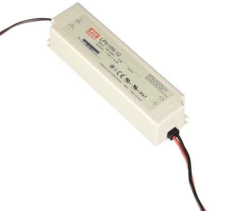 Mean Well LPV-100-12 100W Single Output Switching Power Supply with 8.5 Amp Rated Current and 12V DC Voltage