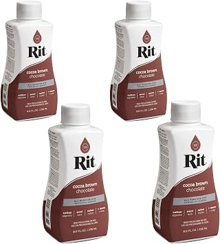 Rit Dyes Cocoa Brown Liquid 8 oz. Bottle [Pack of 4 ]