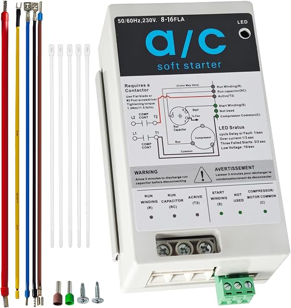 AC Soft Start Kit for Home 1.75-3.5ton Air Conditioner | 70% Less Startup Current, Quiet Start, Easy Installation, FLA/RLA 8-16A Required