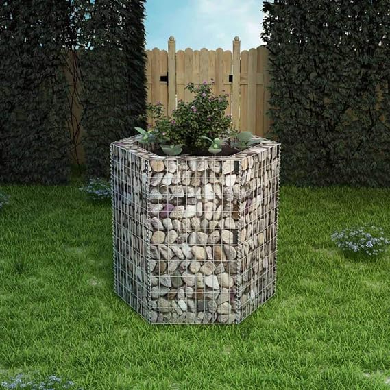 Hexagonal Gabion Raised Planter Raised beds,Galvanized Planter,Flower Bed,Trough,Metal Planter,Raised Garden Bed,Bed 39.4"x35.4"x39.4"