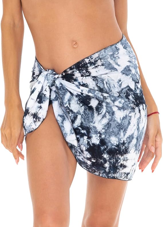 SHU-SHI Womens Bathing Suit Cover Up Sarong Pareo Beach Skirt Short Sarong Wrap