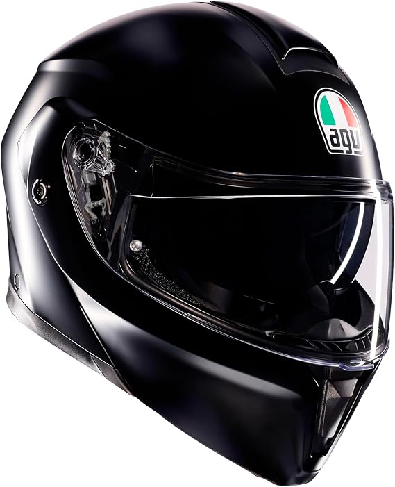 AGV Streetmodular ECE 22-06 Mono Modular Helmet Motorcycle Flip-Up Helmet ECE 22-06 P/J Approved in Two Configurations with Sun Visor Matt Black S