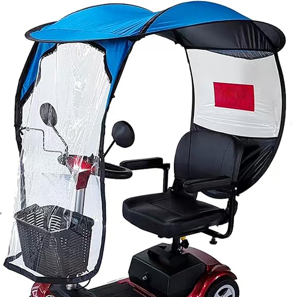 Mobility Scooter Canopy Rain Cover Electric Scooter Umbrella Waterproof Accessories Foldable for Outside Storage Heavy Duty Motorcycle Covers