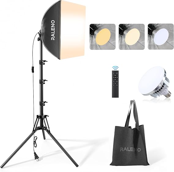 RALENO Softbox Photography Lighting Kit, 16"x16" LED Studio Soft Box Light