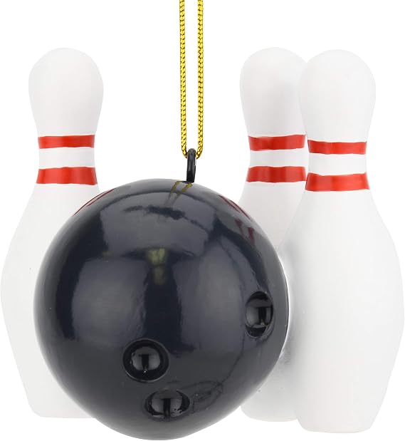 Tree Buddees Bowling Ball and Pins Christmas Ornaments