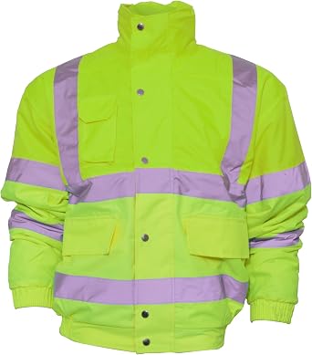 Yoko Mens Hi-Vis Bomber Jacket (6XL) (Hi-Vis Yellow)