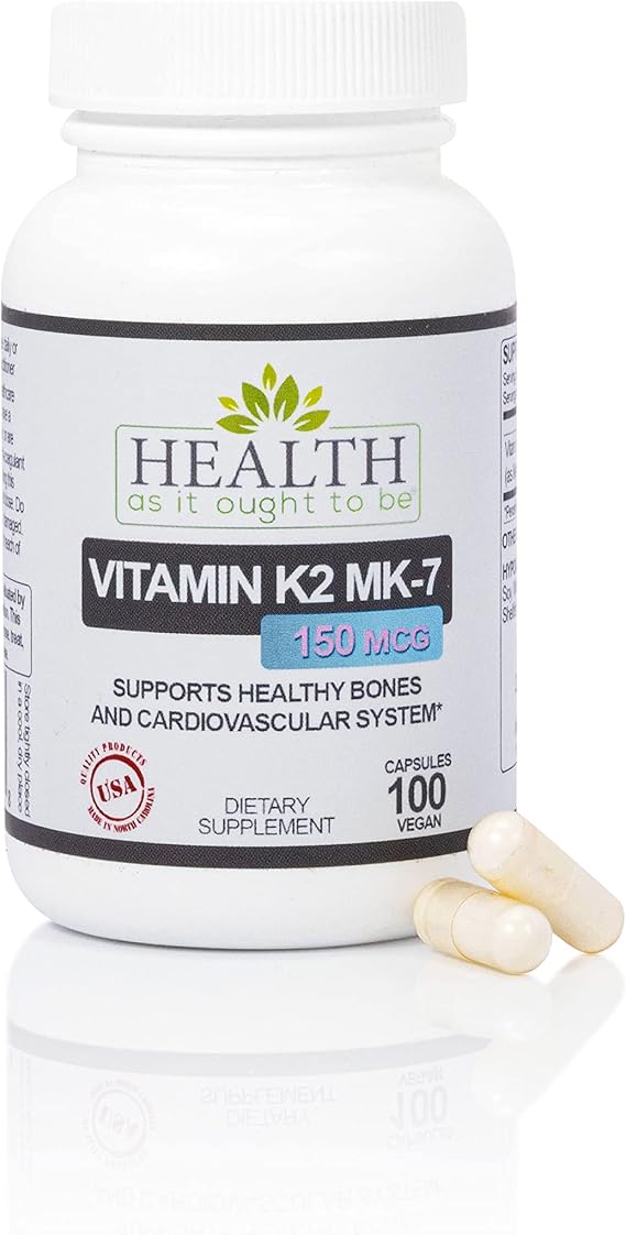 Health As It Ought To Be Vitamin K2 MK-7 Bone 150mcg | 100 Capsules
