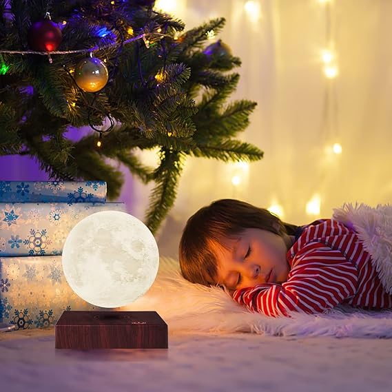 Magnetic Levitation Moon Lamp Levitating Globe 5.9inch 16 Colors with Remote Brightness Adjustable Moon Night Light for Kids Friends Birthday Holidays Gifts Office Home Unique Decor