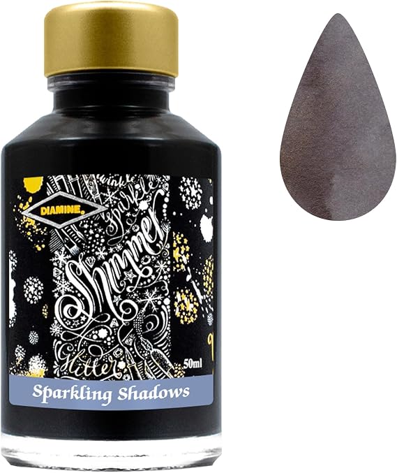Diamine Fountain Pen Bottled Ink, 50ml - Shimmering Sparkling Shadows