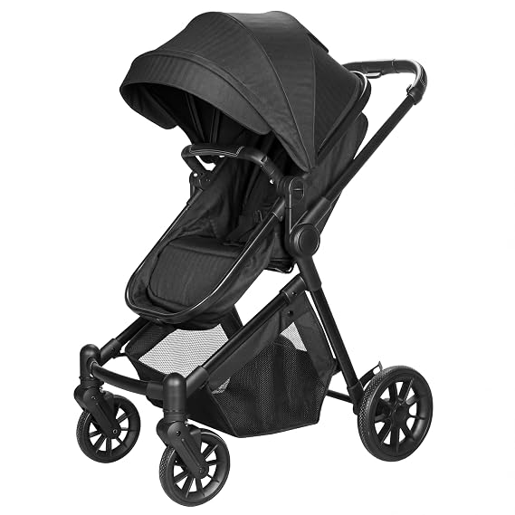 Lightweight 2-in-1 Baby Stroller with Reversible Seat, Black
