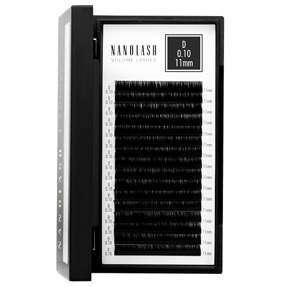 Nanolash Volume Lashes - false lashes for professional eyelash extensions, volume eyelash extensions (0.10 D, 11mm)