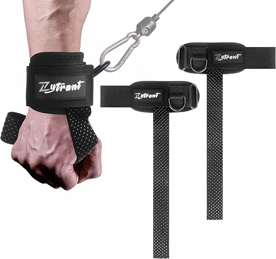 Weight Lifting Straps with Cuffed D Ring,Heavy Duty Thyick Comfortable Lifting Straps, Secure Fit, Enhanced Grip, Straps for Weightlifting & Gym Training