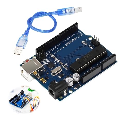 UNO R3 Board for Arduino with USB Cable(Arduino-Compatible) Microcontroller Board Replacement for Arduino Uno R3 with USB Cable More Faster In Transfer Rates And Better At Storage And Operation
