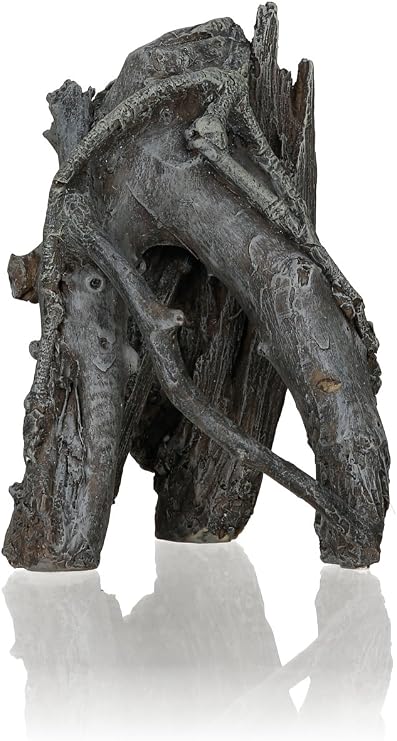 biOrb Small Amazonas Root Sculpture, Ceramic Resin Centerpiece for Freshwater and Marine Aquariums, Gray
