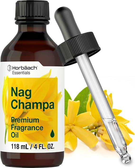 Horbaach Nag Champa Fragrance Oil | 4 fl oz (118ml) | Premium Grade | For Diffusers, Candle and Soap Making, DIY Projects & More