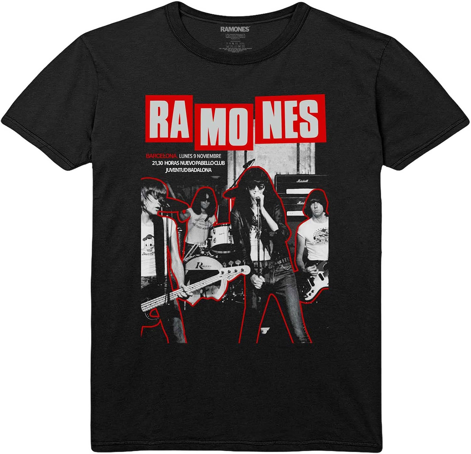 Ramones T Shirt Barcelona Concert Flyer New Official Unisex Black