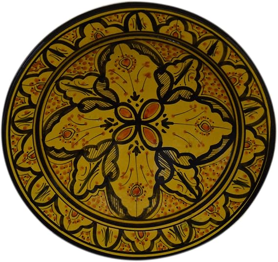 Ceramic Plates Moroccan Handmade Serving Wall Hanging Exquisite Colors Decorative 14 inches Diameter
