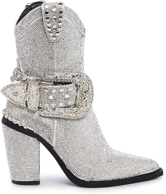 Dolls Kill Sheriff Shine Cowboy Boots by Club Exx - Rhinestone Encrusted Boots Made From Vegan Leather