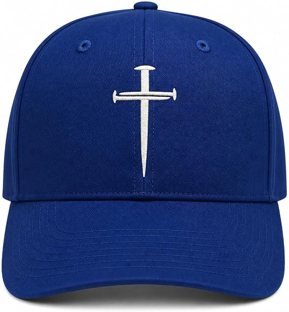 Three Nails Cross Christian Hats, Embroidered Baseball Caps for Adults