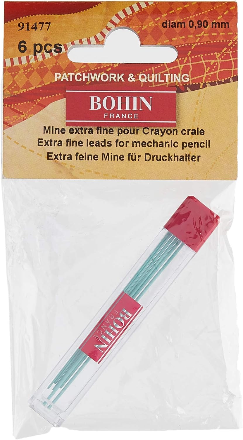 Bohin Mechanical Chalk Pencil Refill 6Pkg-Green