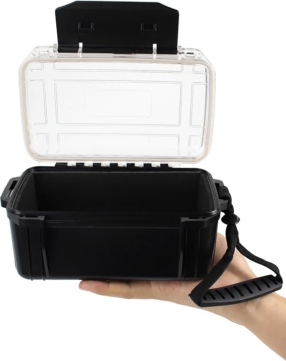 Small Waterproof Dry Box Water Proof Storage Containers, 6.5" X 4.3" X 3.4" Waterproof Box for Kayaking Floating Dry Case for Boat Watertight Drybox