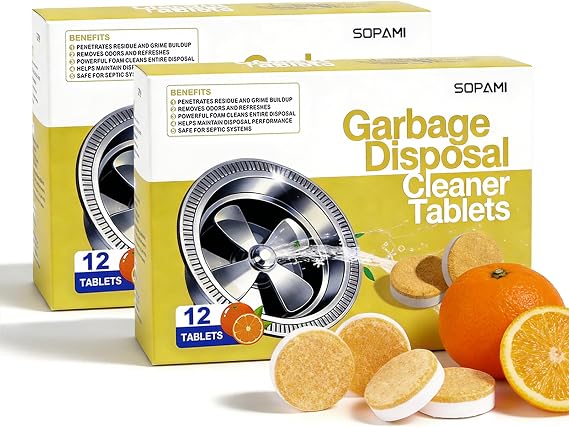 SOPAMI Garbage Disposal Cleaner Tablet and Deodorizer 24 Pack 2 Year Supply