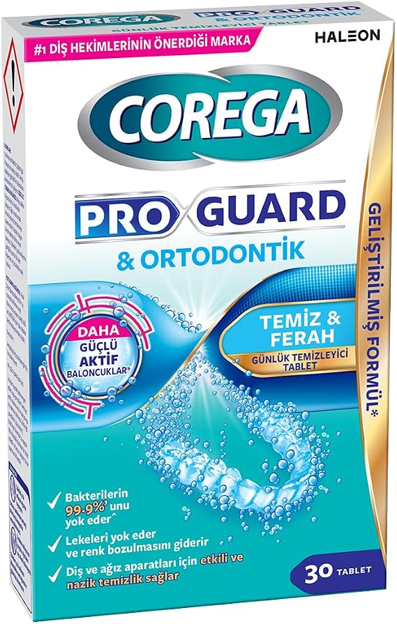 Corega Proguard & Retainer 30 Prosthesis Cleaning Tablet