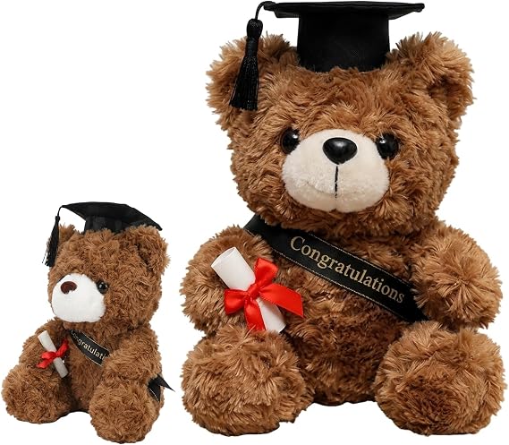 Graduation Bear, 18 cm Graduation Teddy, Meaningful Academic Keepsake For Graduates, Small Teddy Bear With Black Cap, Brown Plush Decor