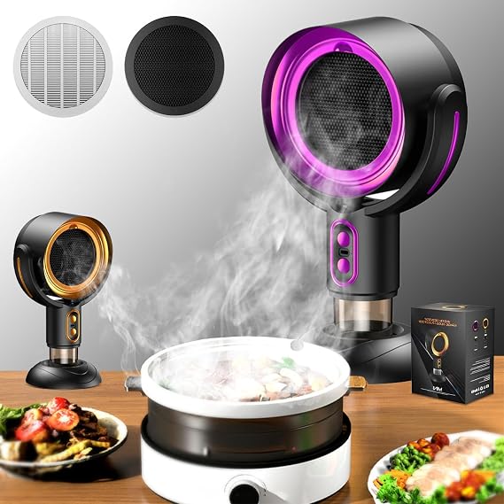 Portable Mini Smoke Diffuser & Air Purifier - USB Fan for Indoor Smoking, Puff Hide Device, Compact Tabletop Air Cleaner (Purple)