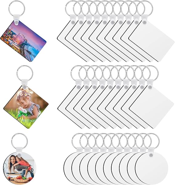 Coolrunner Sublimation Blank Keychain 30PCS Heat Transfer Keychain