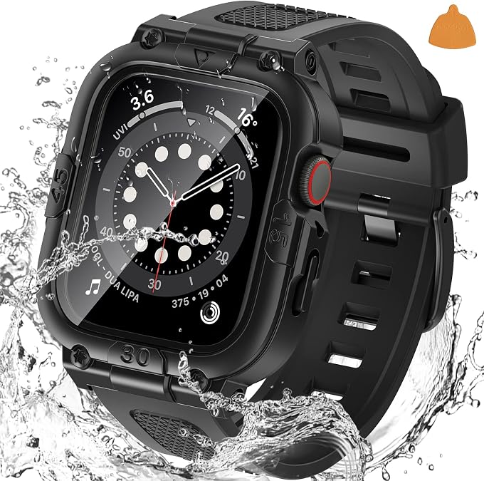 Goton 3 in 1 Waterproof Case with Band Compatible for Apple Watch